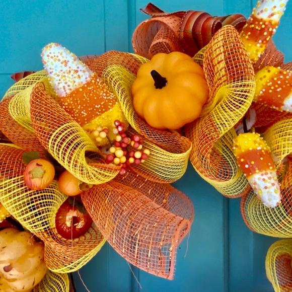 Fall Candy Corn Wreath - Picture 5 of 5